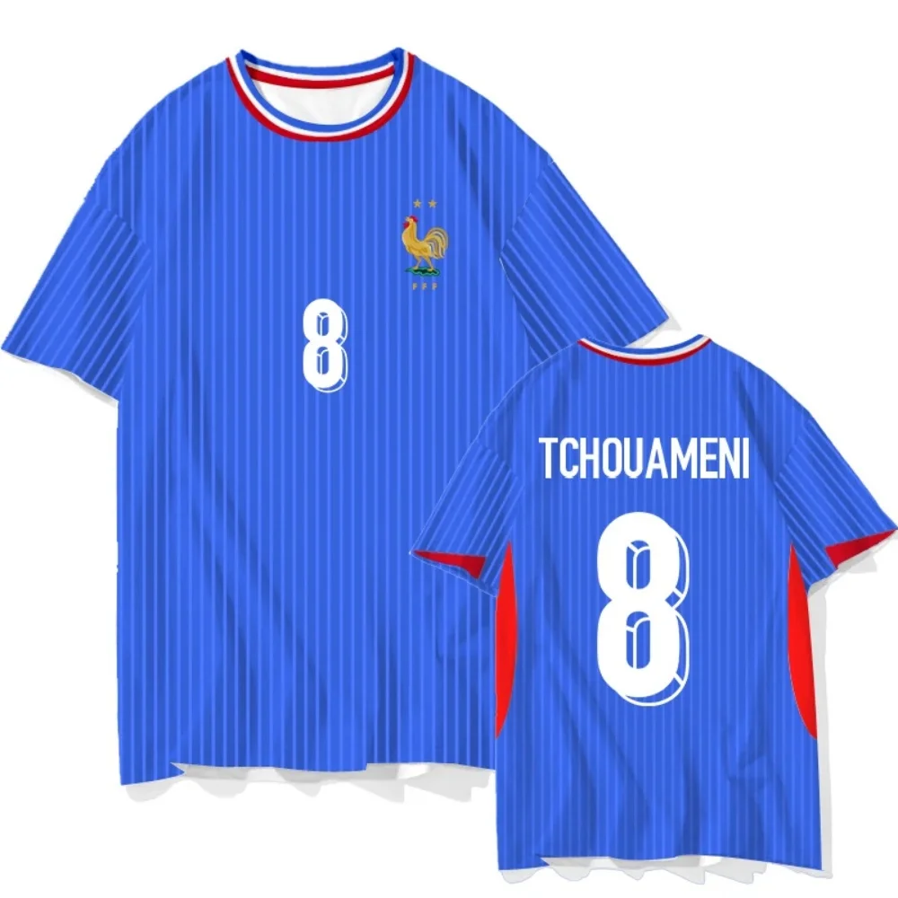 

2025 France Men's Streetwear Football High Quality 3d Printed Quick Drying Breathable Tees For Men Women Short Sleeve T-Shirt