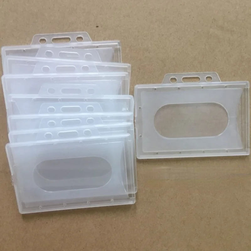 2pcs/set Clear Acrylic Hard Plastic Business Card Holder Credit Card Holders Bank ID Holders Badge Child Bus Card Cover