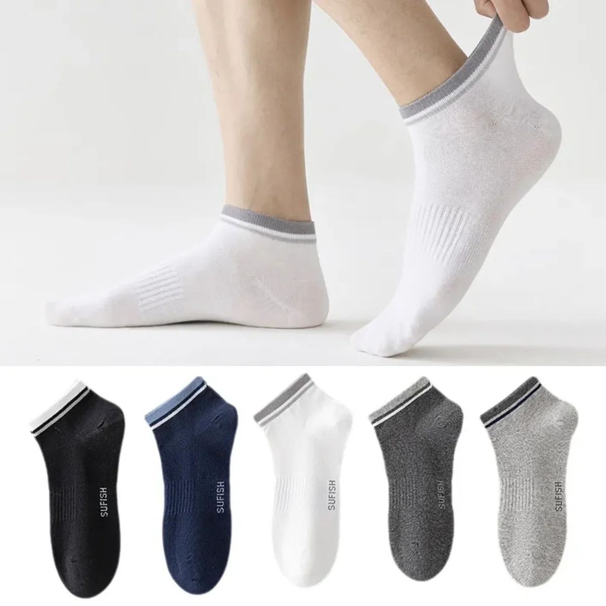 

Mens Short Socks Casual Striped Cotton Thin Breathable Low Cut Ankle Socks Letter Print Men Male Black White Gray Low Tube Socks
