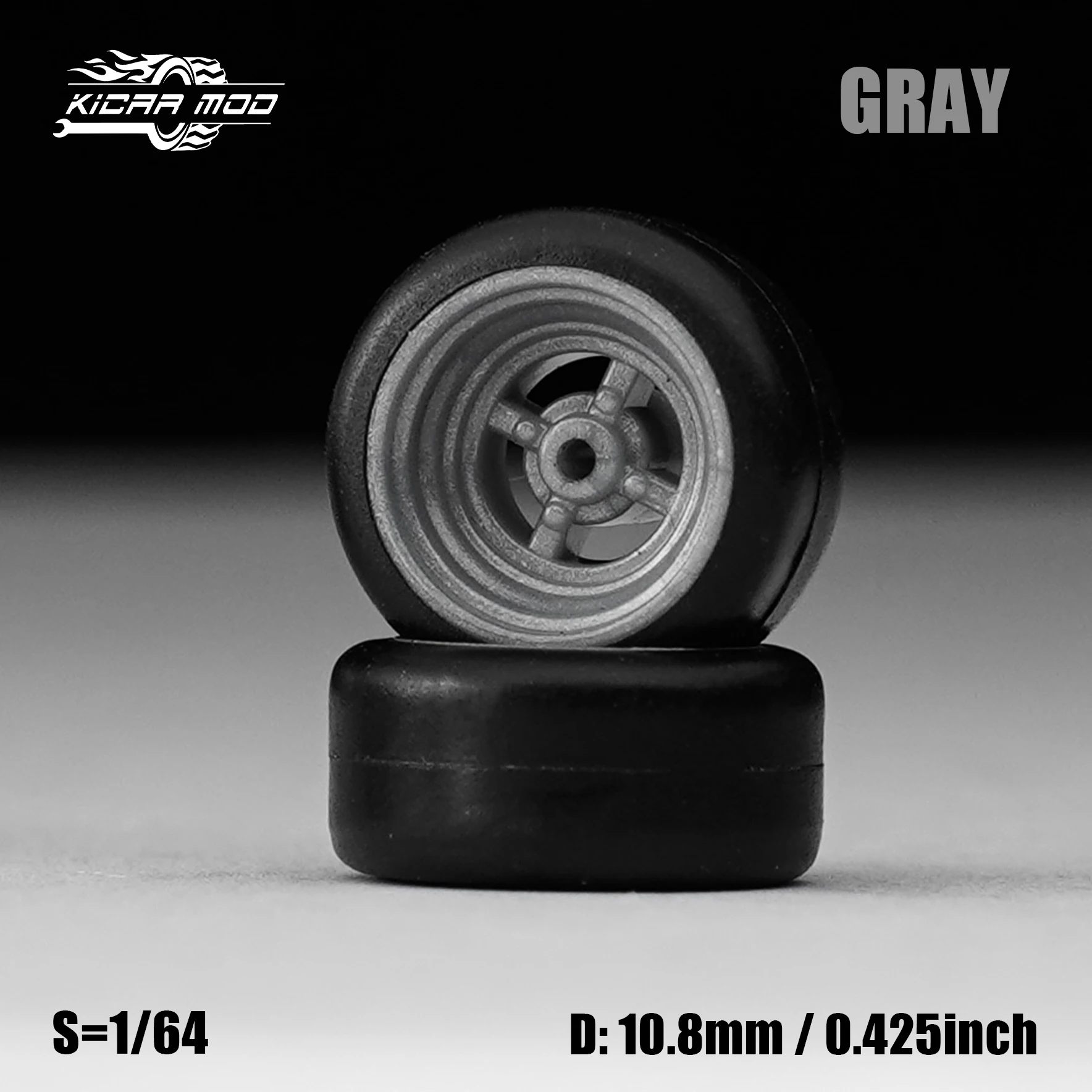 1/64 Modellauto Silber & Graue Räder mit festen Gummireifen, inklusive Nieten für Diecast-Modellautos – Detail 6