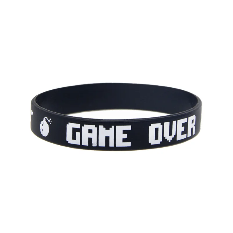 

50 Pcs Video Game Silicone Wristband Game On Keep Calm You Win Game Over Unisex Sport & Casual Bangle 6 Colors