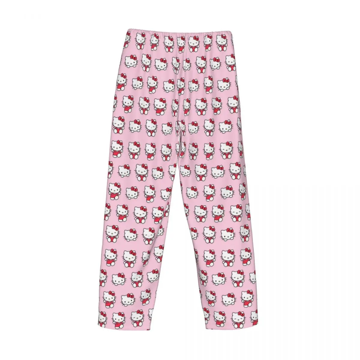 Custom Hello Kitty Pattern Pajama Pants Sleepwear Men Elastic Waistband  Sleep Lounge Bottoms with Pockets