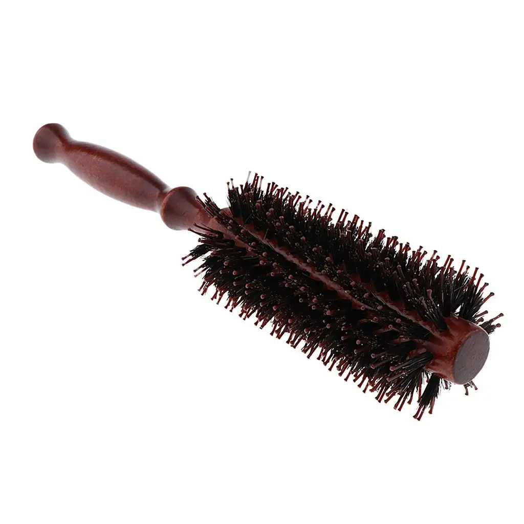 

Professional Round Hair Comb Brush Heat Resistant Detangling Styling Tool Wooden Handle for Salon or Home Hair Care