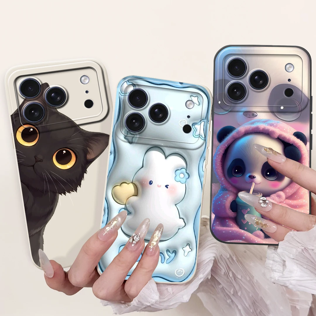 For Apple iPhone 17 Air Case iPhone17 Cute Funny Cartoon Cover Shockproof Soft TPU Phone Case For iPhone 17 Pro Max Fundas Coque
