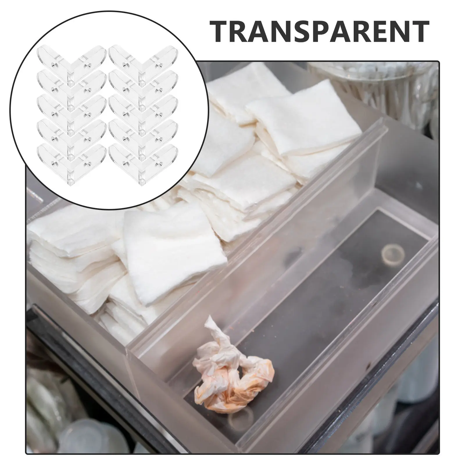 15pcs Clear Acrylic Corner Brackets Heavy Duty Detachable Angle Connectors Transparent Box Fixing Clips Practical Fasteners