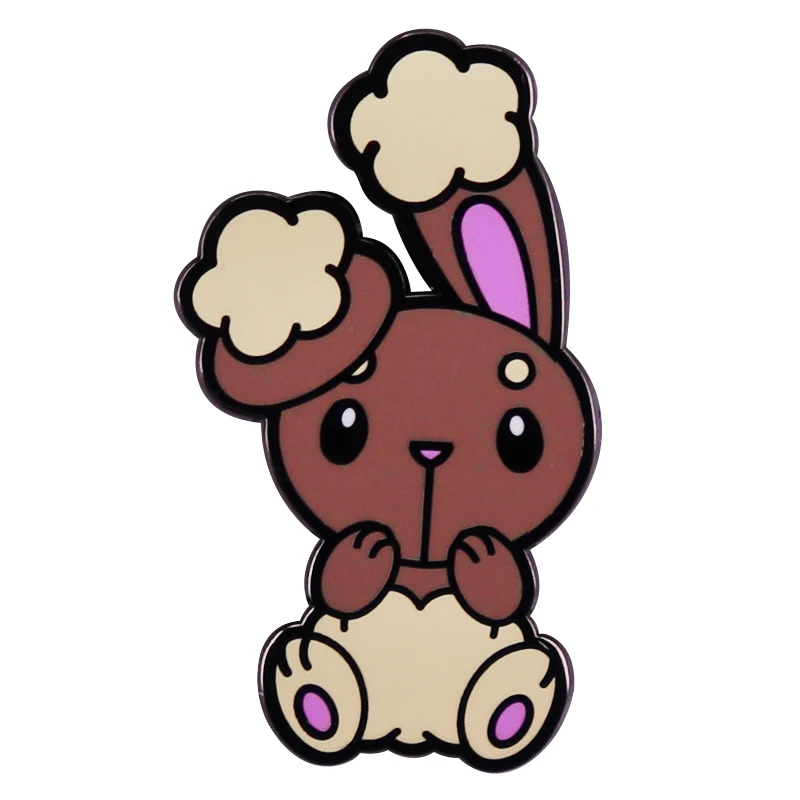 Curly ear cartoon puppet bunny enamel pin rabbit brooch badge Backpack Collar Pins Hat Jewelry accessories anime role