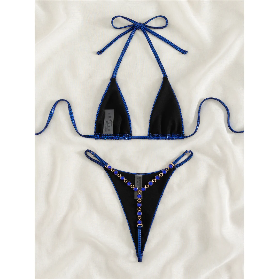 Sexy Diamond Extreme String Mini Micro Bikini Damen-Badebekleidung, zweiteiliger Bikini-Set, Badeanzug, Badebekleidung, Modell V5180 – Detail 25