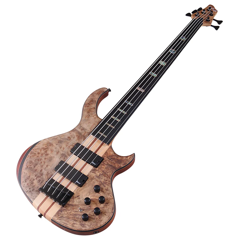 شجرة العقدة الرقبة العليا من خلال الغيتار الكهربائي 43 بوصة 6 سلسلة 5 سلسلة ماتي مع مفتاح نشط وسلبي جودة عالية