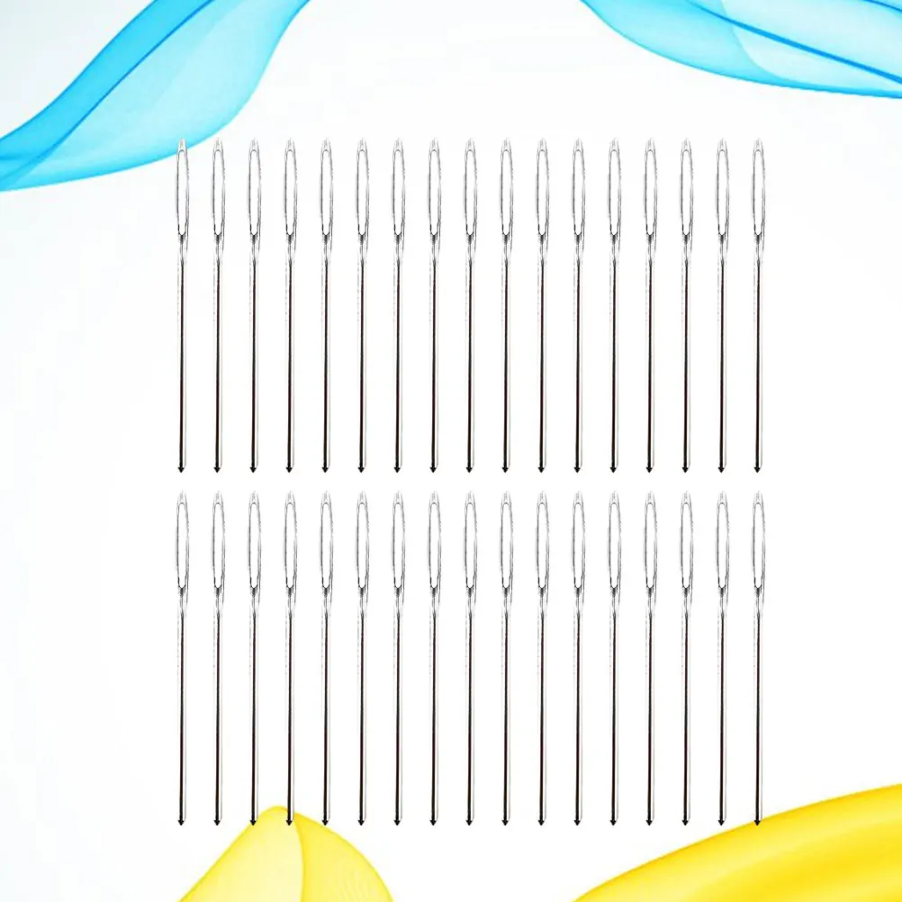 

100Pcs Blunt Large Eye Needles 7cm Steel Antirust DIY Yarn Knitting Sewing Accessories Silver Home Women Gift