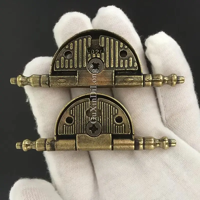 

Classic Retro 4PCS Zinc Alloy European Antique Furniture Hinges Cupboard Wardrobe Cabinet Door Hinges Wood Cases Box Hinge+Screw