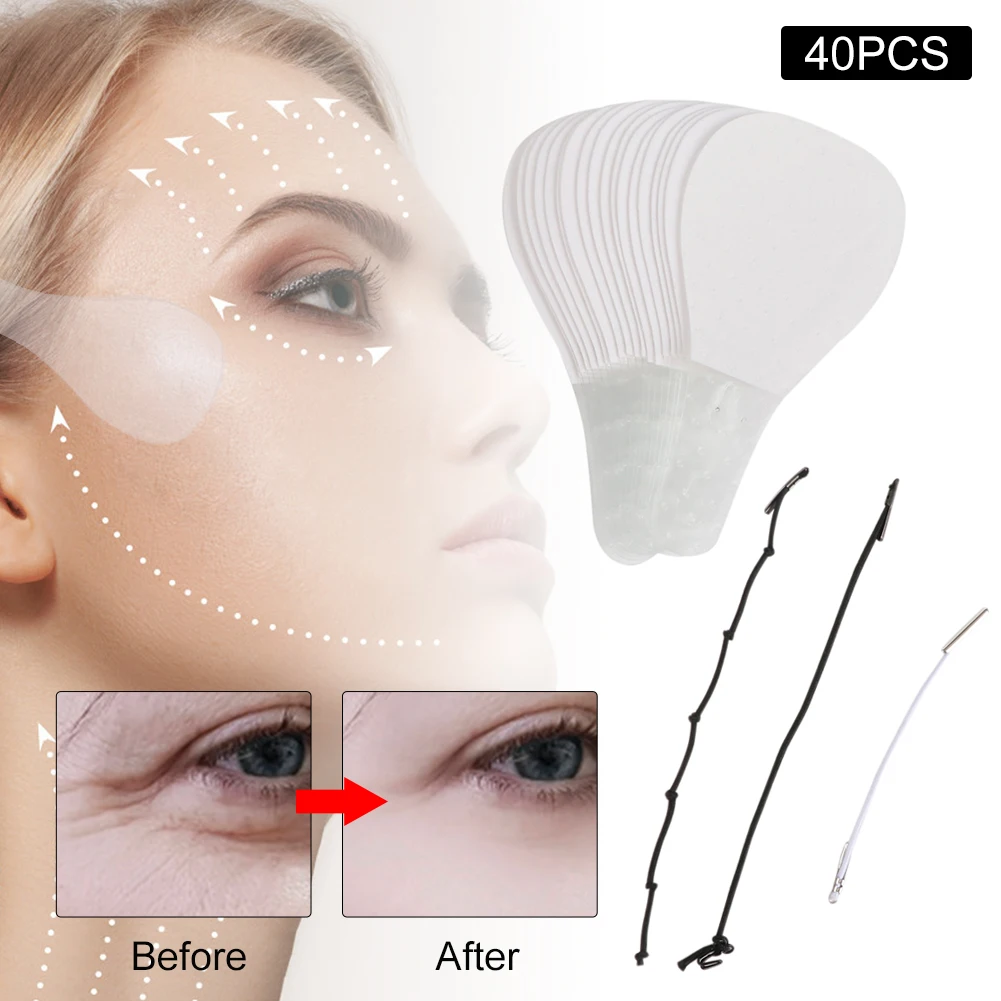 40pcs Invisible Face Lifting Tape Cat Eye Lifting Tape Wrinkles Removal Face Lifting Patch V-line Tape Jaw Neck Eye Face Care