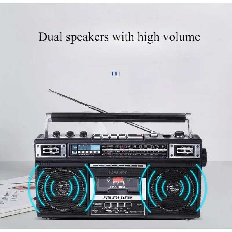 919 Multifunctional Recorder Retro Tape Radio Portable Four Band Student Tape Bluetooth USB Disk SD