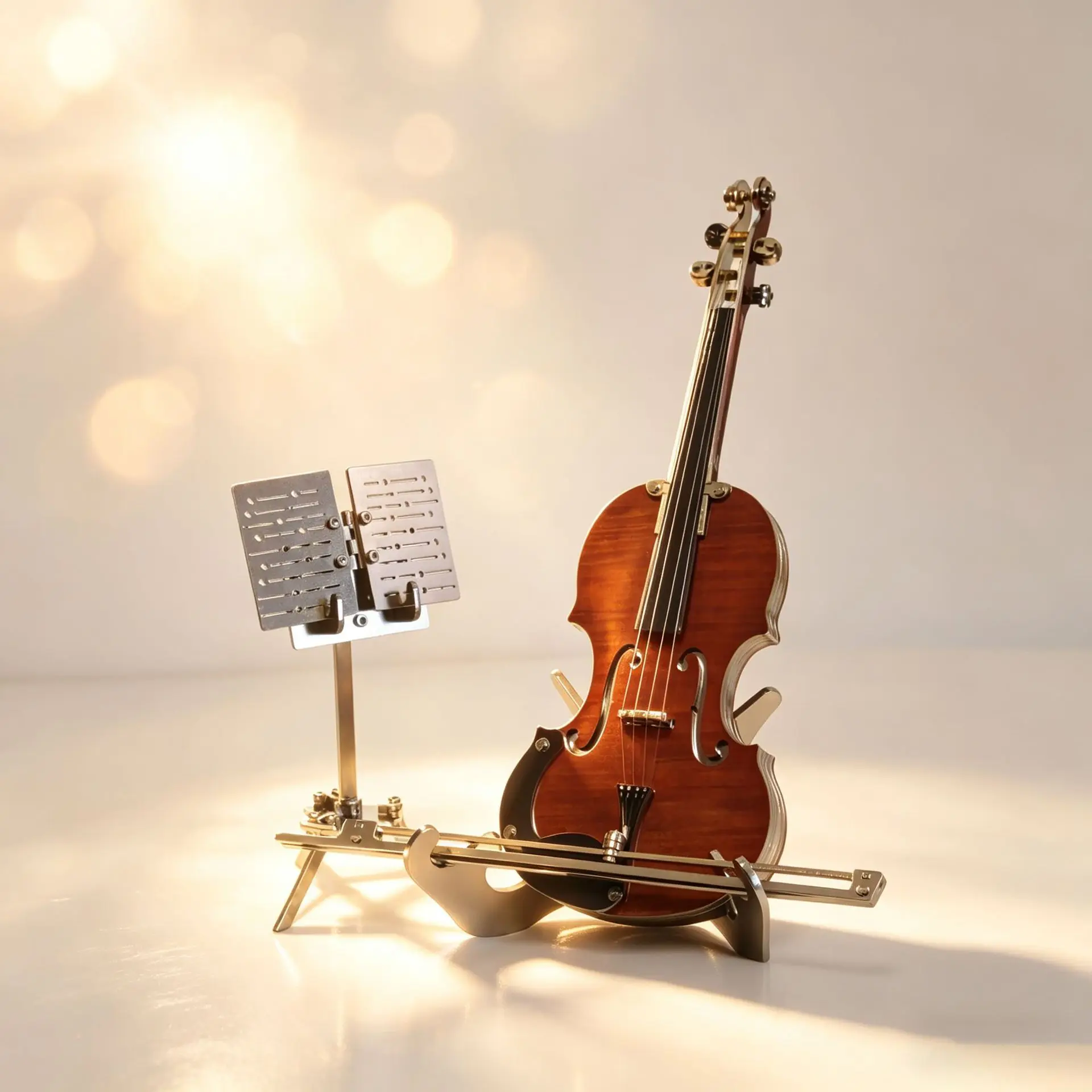

3D Metal Puzzle Violin Desktop Ornament Building Blocks Assembly Model DIY Toy Gift for Friends