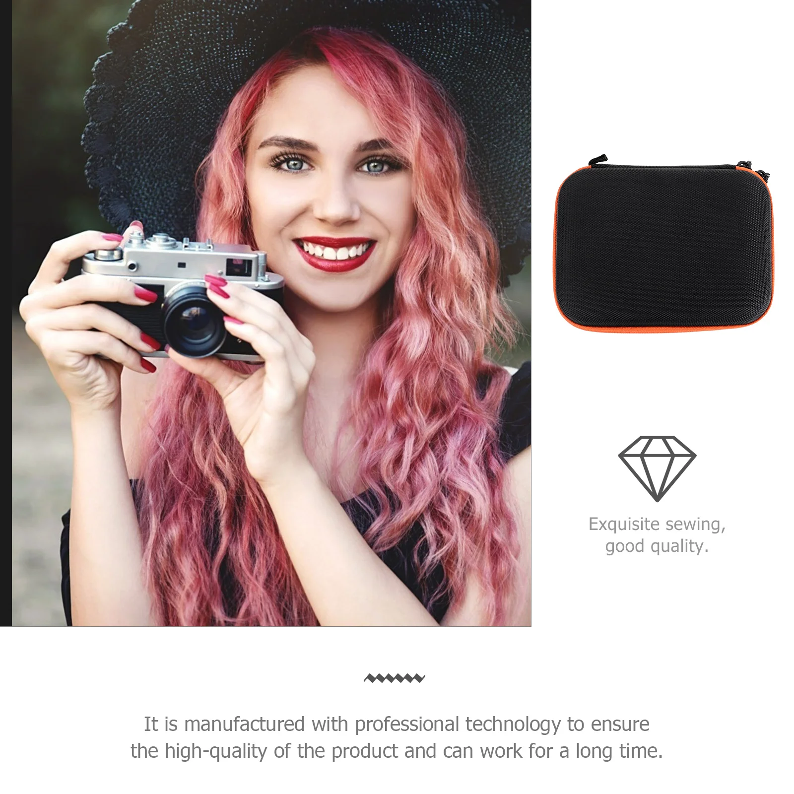 

Action Camera Bag, Hard Shell Protective Case With Mesh Pocket, Travel Storage Pouch For Sports Camera Accessories