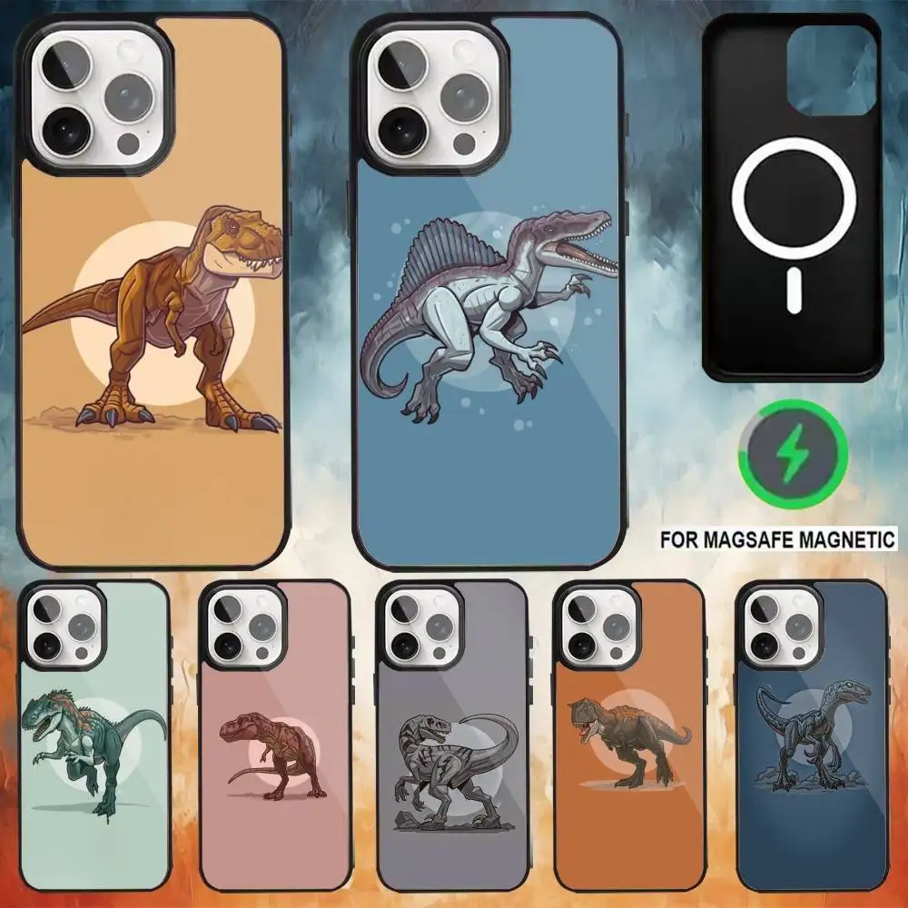 

Jurassic dinosaur pattern Phone Case For iPhone17,16,15,14,13,12,11 Plus,Pro Max Magnetic Magsafe Wireless Charging