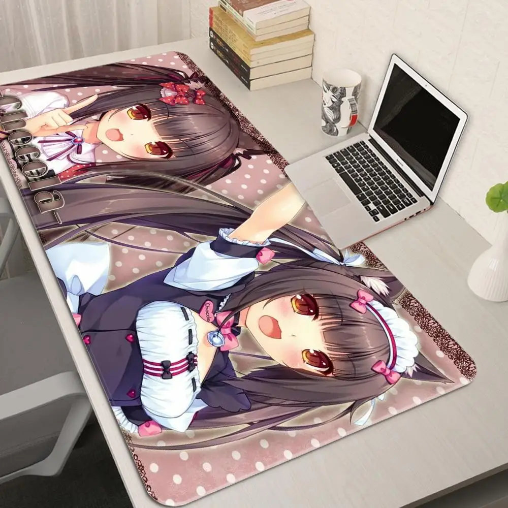 

C-Chocola-N-Nekopara Mousepad Anime Girl Pink Desk Mat Keyboard Accessories Gaming Mouse Pad Laptop Extended Office Carpet Mats
