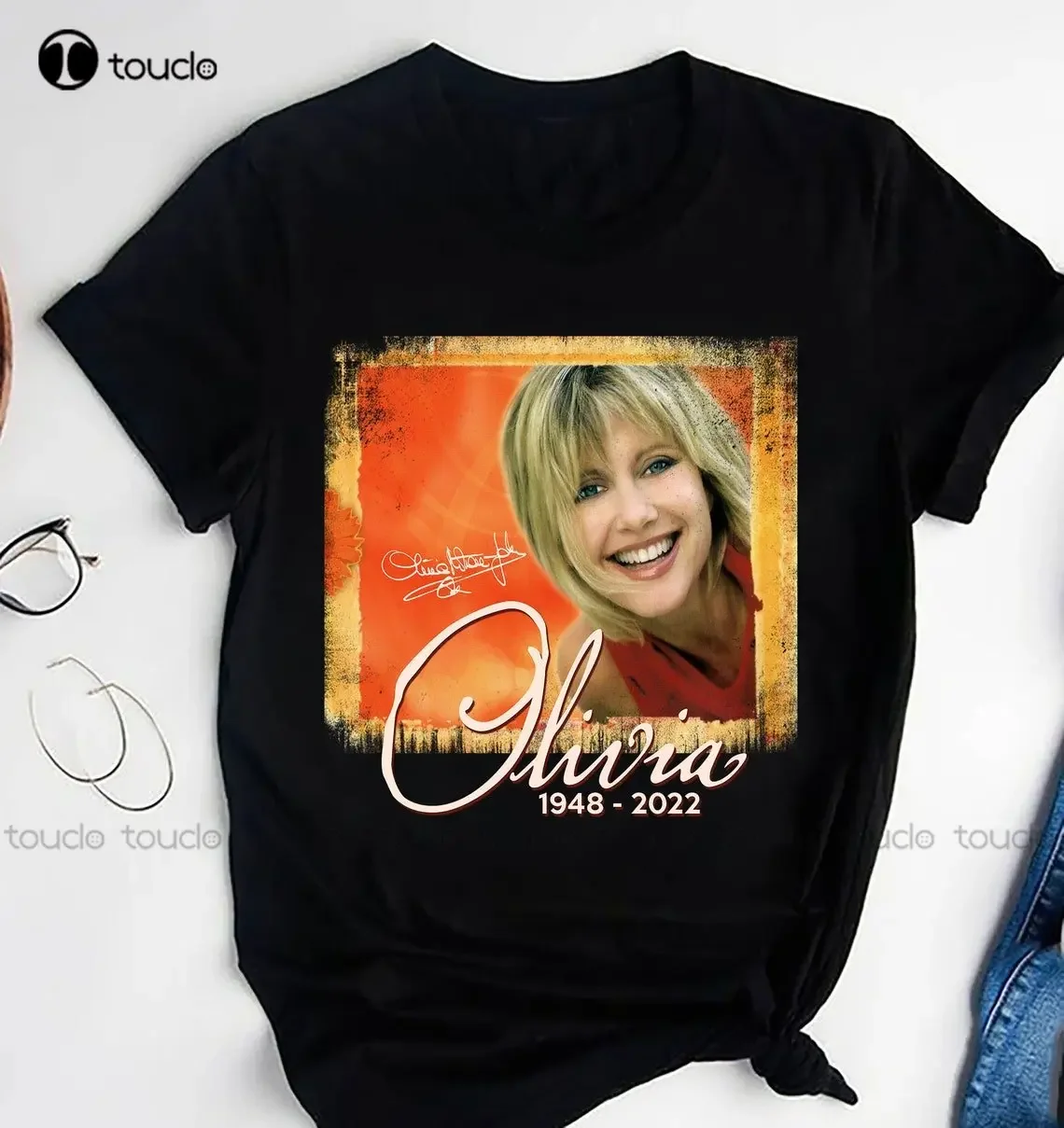 Rip Olivia Newton John Shirt Vintage Olivia Newton John Signature Retro T-Shirt Beach Shirt O-Neck Streetwear Oversized Xs-5Xl