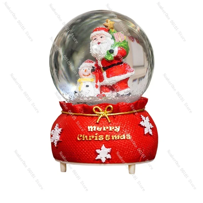 Christmas gift luminous Santa snowman crystal ball bar shopping mall scene decoration creative ornaments