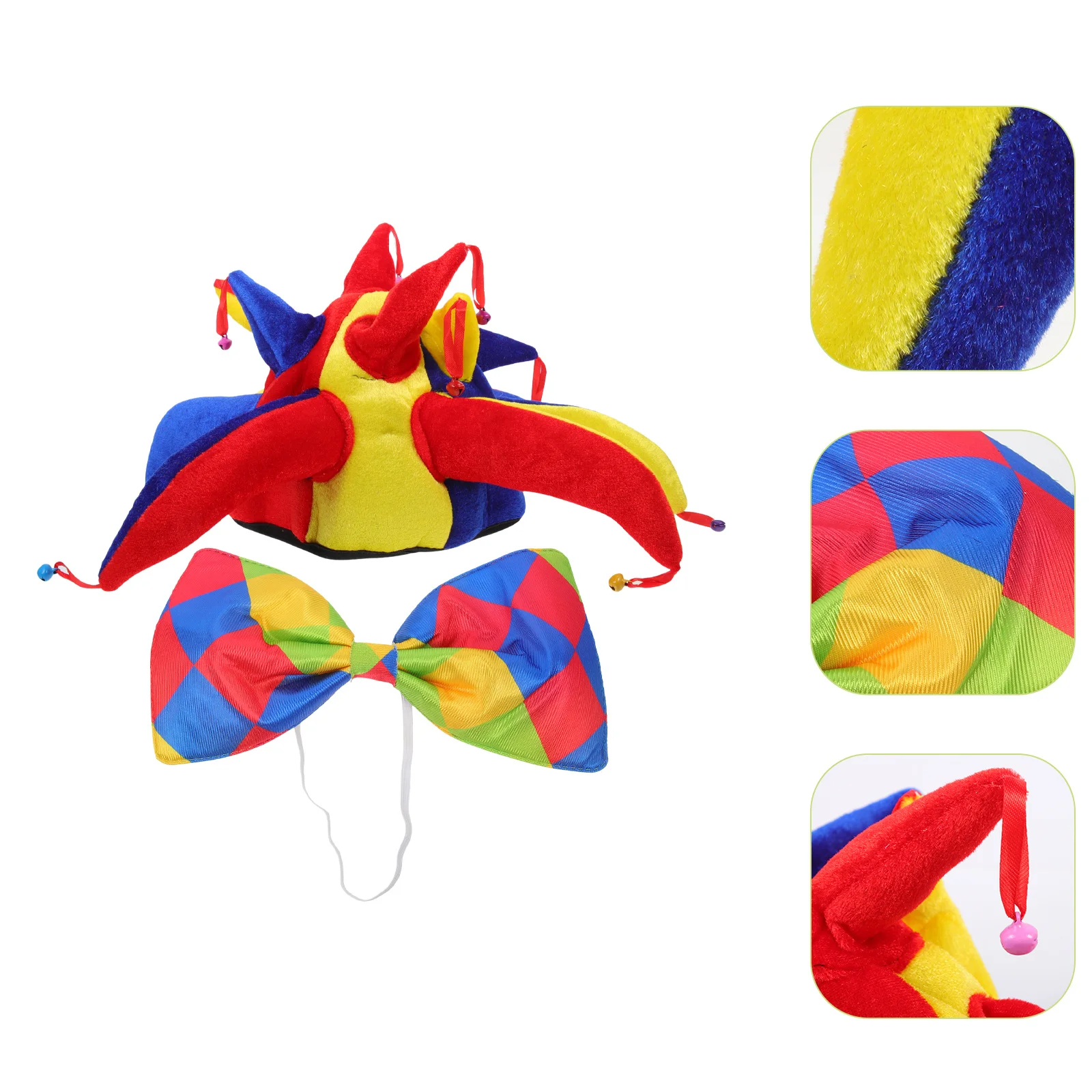 

Clown Hat Bow Tie Costume Accessory Premium Texture Unisex Stage Performance Party Favor Masquerade Hat Headband
