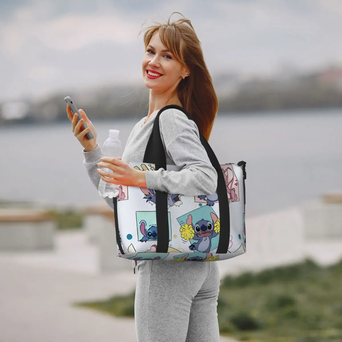 حقائب يد نسائية من Stitchs Angel مقاومة للماء مع سحاب لسفر البقالة في صالة الألعاب الرياضية