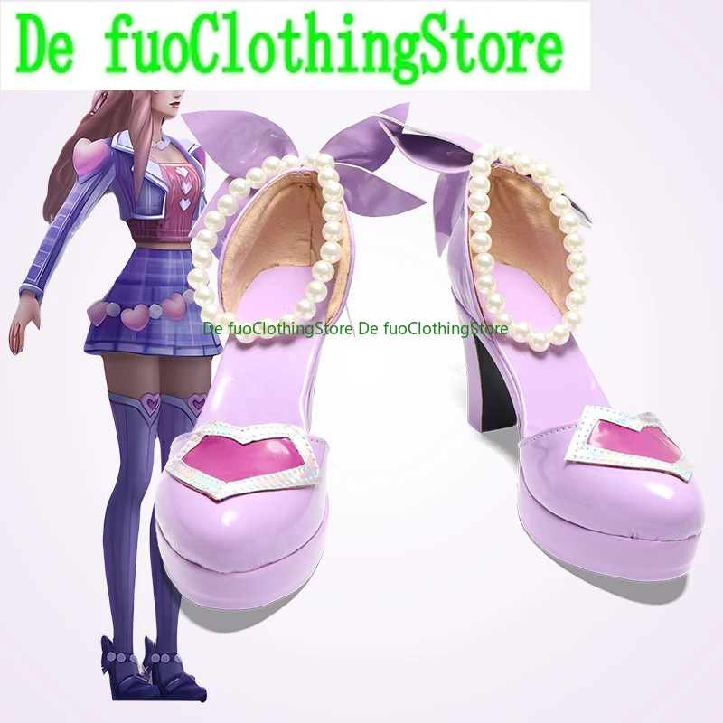 

DefuoClothing Косплей LOL League of Legends Wei CaitlinПолицейская обувь для косплея на высоком каблуке, большие размеры, обувь в стиле аниме, увеличивающая рост