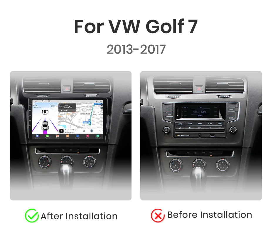 Junsun Qualcomm 8-Core 360 ° Panoramakamera, kabellos, CarPlay, Android, Auto, Autoradio für VW Golf 7, 2013–2017, GPS-Multimedia – Detail 8