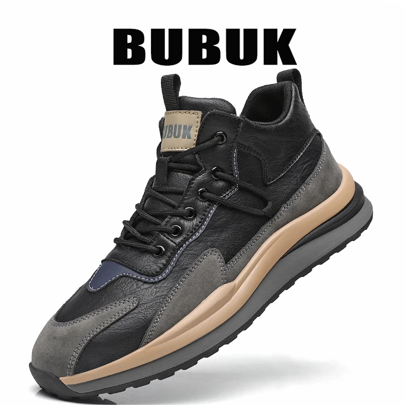 Bubuk Four Seasons Fashionable Men's Shoes, Casual Versatile Lace-Up Sneakers, Running Shoes, Suitable for Outdoor Hiking, All-Season Wear, Men's Trendy Casual Shoes