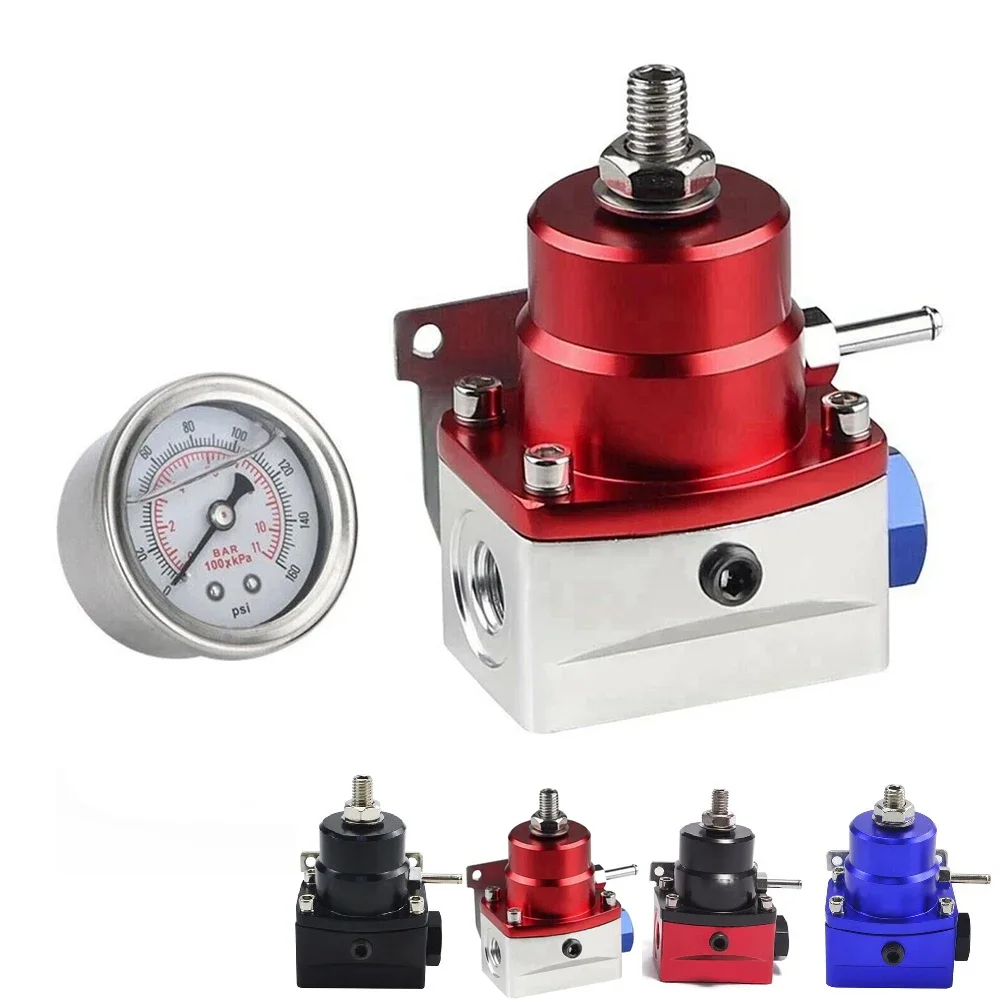 Racing Car Universal Adjustable Fuel Pressure Regulator ORB6 With Gauge For BMW E39 5-Series (2000-)