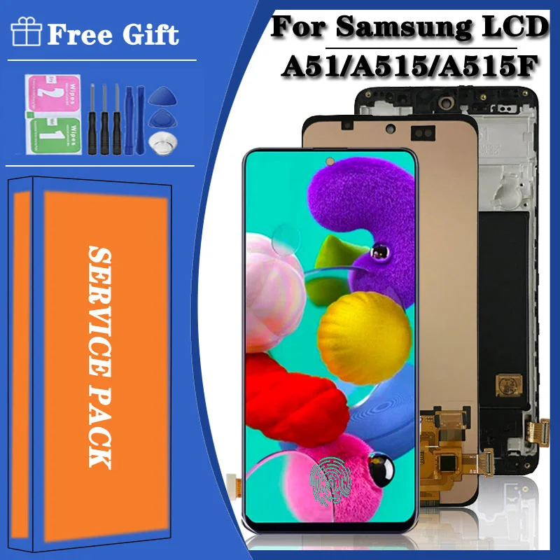 Pantalla LCD Super AMOLED para Samsung A51, A515, A515F/DS, A515FD, A515, reemplazo de pantalla táctil