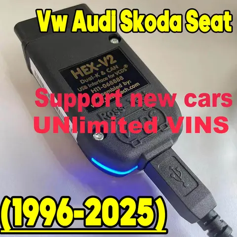인기 REAL V2 HEX V2 인터페이스 VAG COM 업데이트 25.3 폭스바겐 아우디 스코다 시트 다국어 지원 자동차 오토컴 진단 VCDS 툴