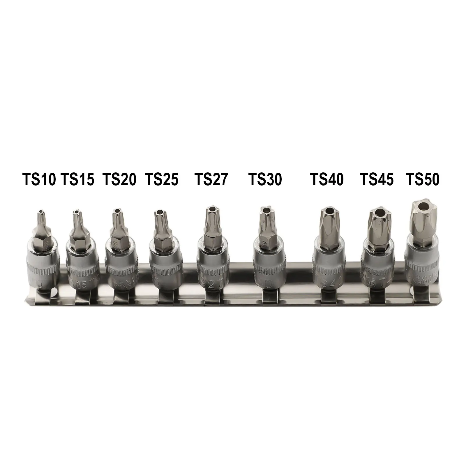 9pcs 5 Point Star Torx Screwdriver Bit Set 1/4 Inch Drive Pentalobe TS10 TS15 TS20 TS25 TS27 TS30 TS40 TS45 TS50