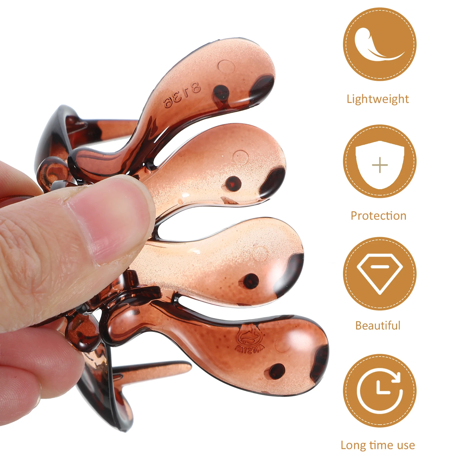 

2Pcs Safe Material Hair Claw Clips Sturdy and for Hairstyles