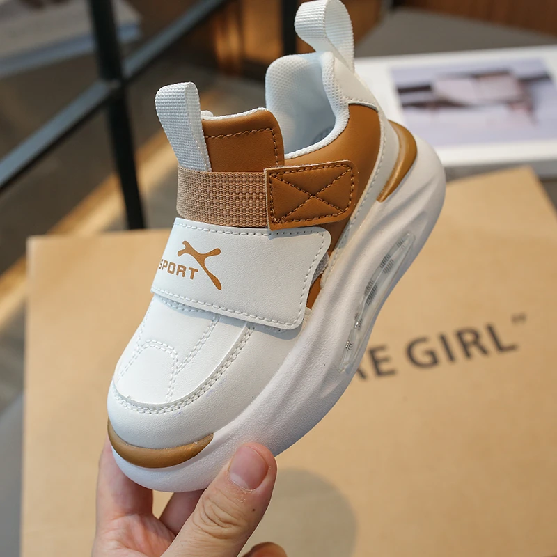 2023 Children\'s Sneakers Yellow Soft Non-slip Boys Casual Running Shoes Four Seasons Brown Girls Board Shoes Kids Casual Shoes