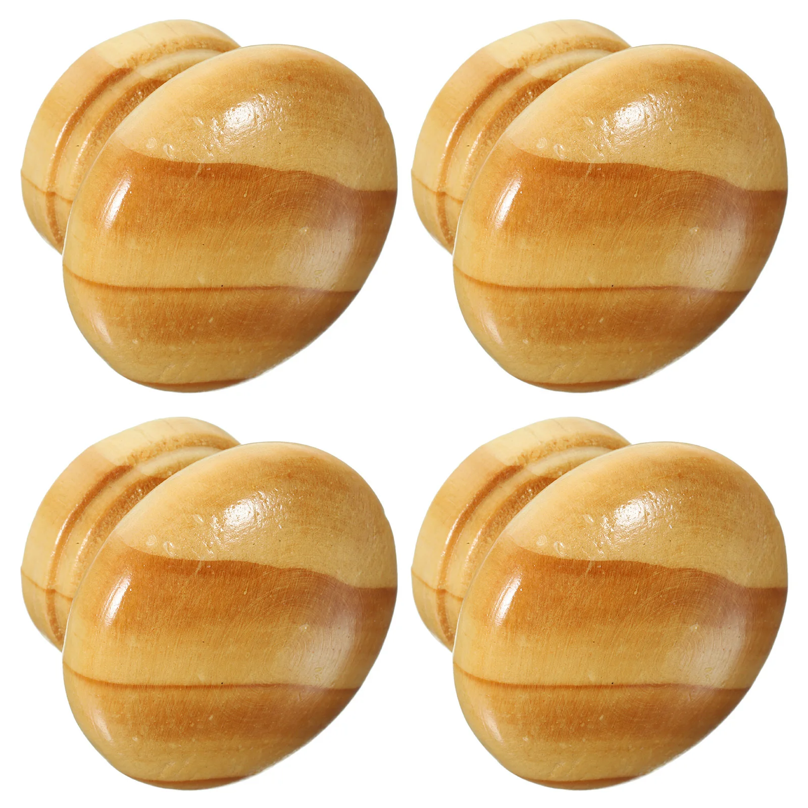 

4Pcs Solid Wood Door Handle Round Small Furniture Pull Knobs Easy Installation for Drawer Wardrobe Cabinet Parts