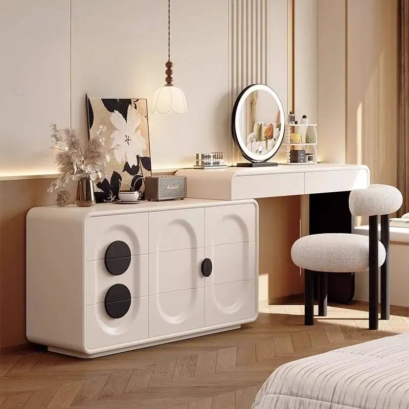 Professional Wood Vanity Table Simple Minimalist Organizer Cabinet Vanity Table Adult White Coiffeuse De Chambre Furniture