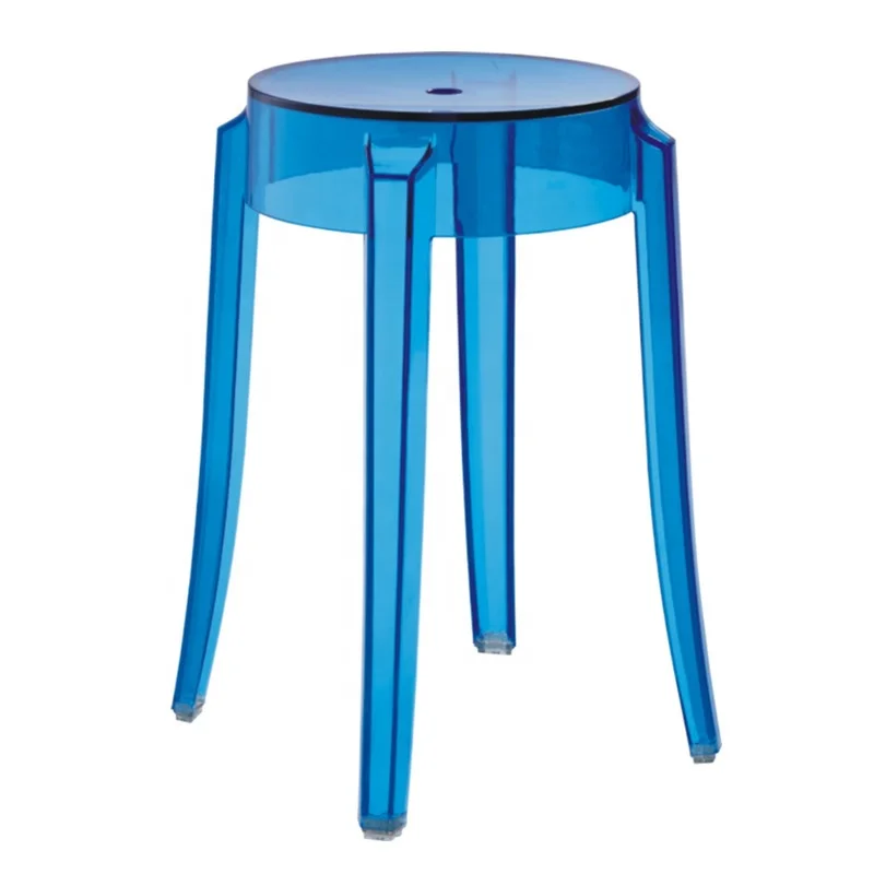 Round Plastic Bar Stool French Design Stackable Cafe Counter Chair Kitchen Restaurant Wholesale