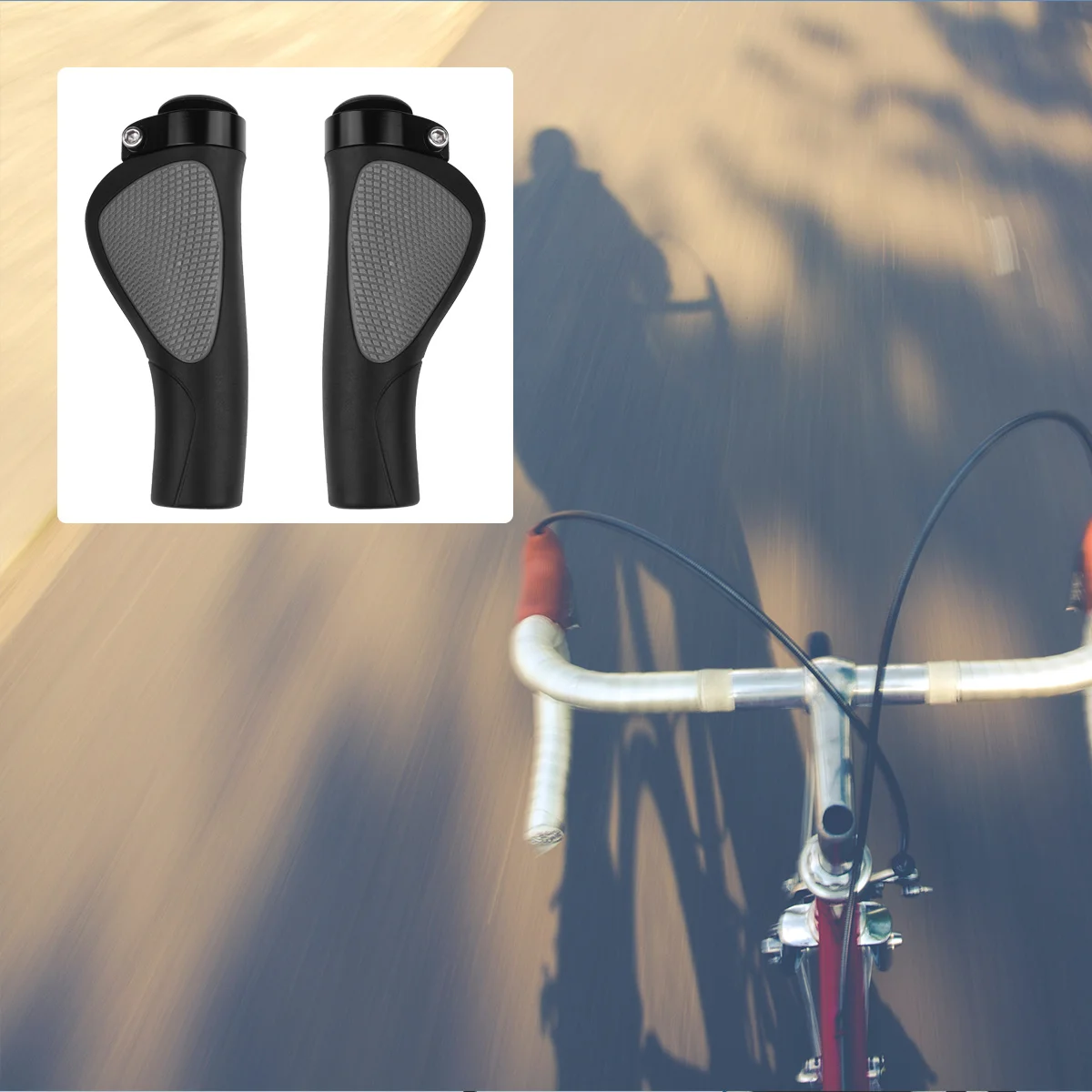 

1Pair Bike Handlebar Anti-Slip Cover Durable Ergonomic Handle Grips for Long Distance Cycling Pain Relief Bike Accessories