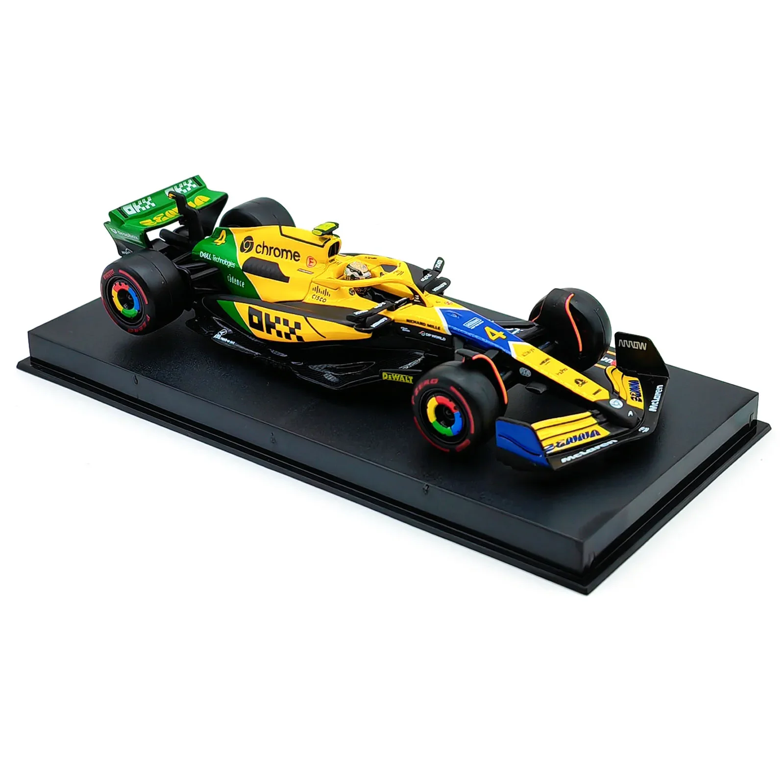 Bburago 1:43 2024 F1 Mclaren MCL38 Monaco Grand Prix Alloy Car Miniature Diecast Model #4 Lando Norris #81 Oscar Piastri Toy