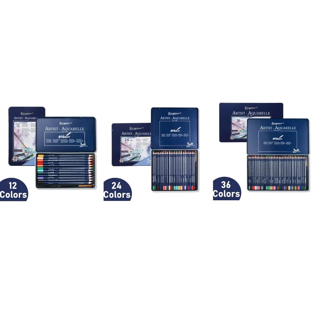 Wooden 12/24/36 Colors Pencil Set Professional Painting Watercolor Pencil Set with Brush Colorful Art