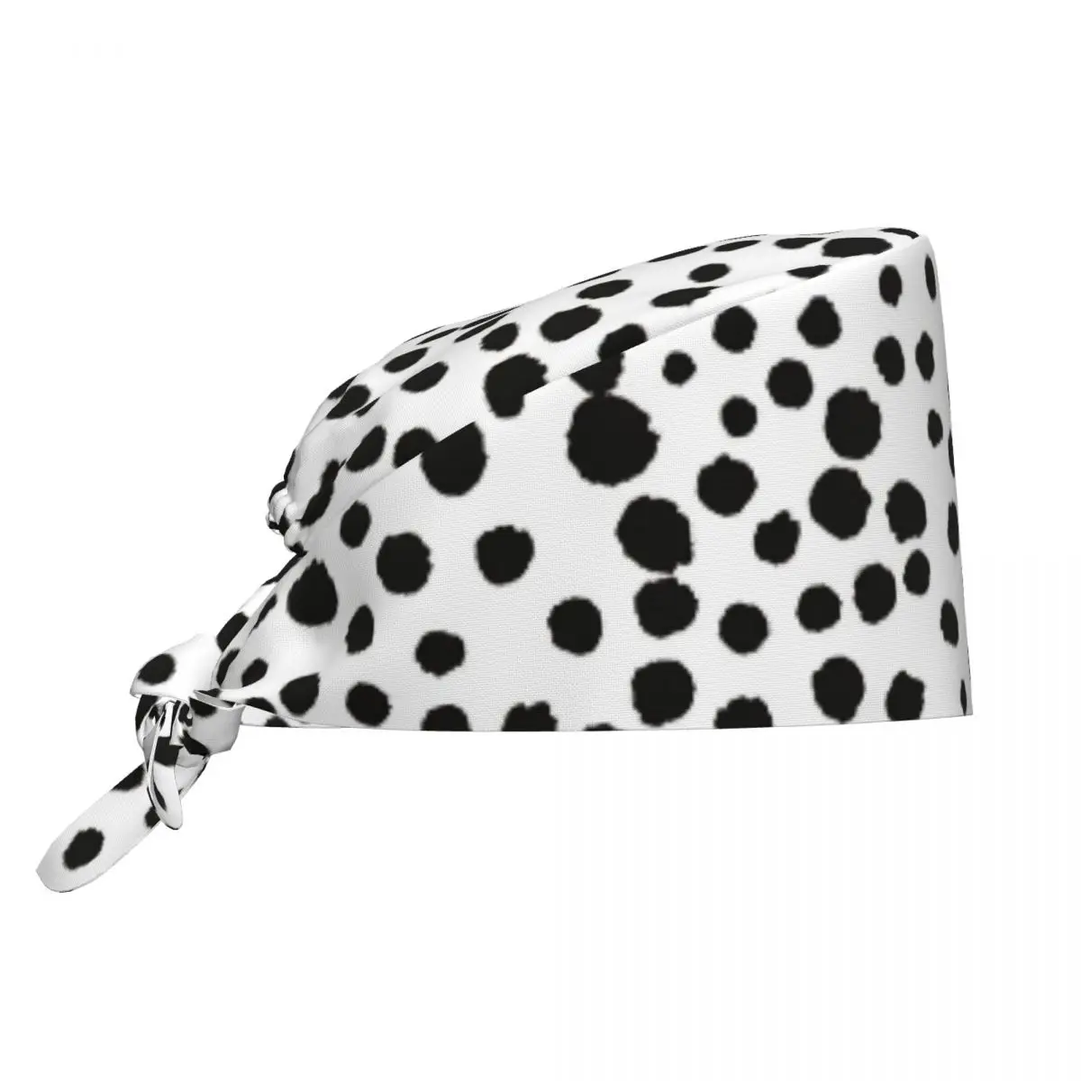 Nurse Hat Dalmatian Spots Pattern Scrub Caps Casual Medical Cap For Unisex Women Long Hair Printed Working Caps