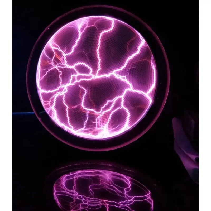 Touch Control Plasma Flash Disk 6 Inch Three Color Glowing Magic Disc Atmosphere Lighting Decor Plate