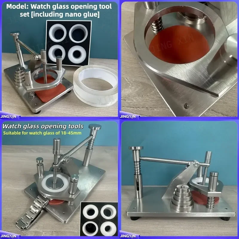 custom for Watch Crystal Removing Tool 18-45mm Stainless Steel Manual Glass Opener Watchmaker Repair Kit Adjustable Case Back