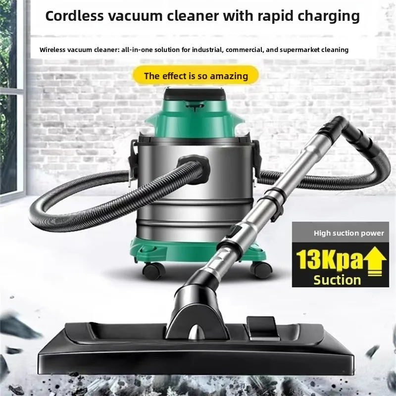 Battery wireless industrial vacuum cleaner, factory workshop dust iron filings cleaning, high-power workshop cleaning