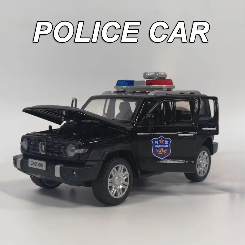 1:32 réservoir 300 x-trail alliage moulé sous pression modèle de voiture de Police jouets portes ouvertes son lumière retirer véhicules miniatures garçon Festival cadeau