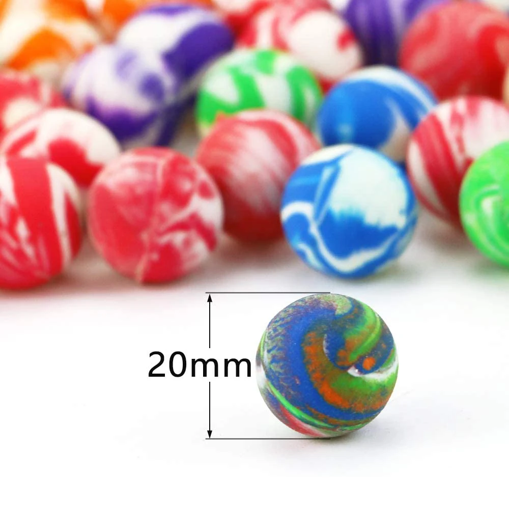 Sports Games Bouncy Toy 20mm Elastic Colorful for Child Bouncing Balls Jumping Balls Rubber Ball Swirl Bouncing Balls