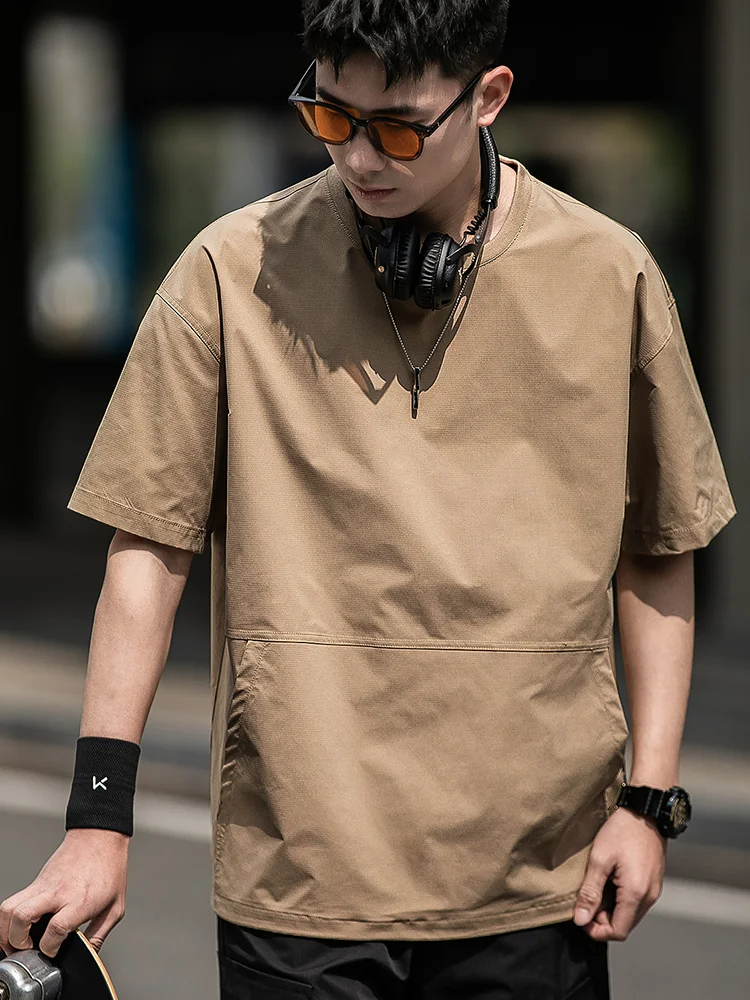 Men's Summer Thin Short Sleeve T-Shirt Ice Silk Quick Dry Large Size round Neck Sport Loose Casual Workwear Breathable Sweat ... image 3