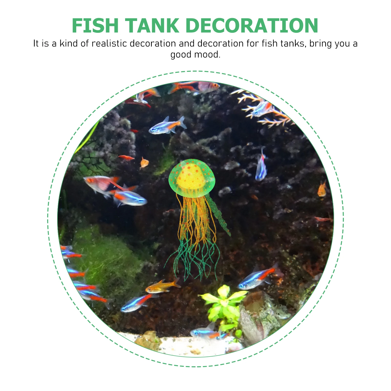 

Realistic Silicone Jellyfish Aquarium Decor Wear-Resistant Fish Tank Decoration Glowing Delicate Aquarium Ornament