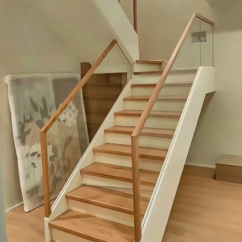 نظام درابزين زجاجي حديث من الألومنيوم على شكل حرف U لدرابزين الدرج الخارجي