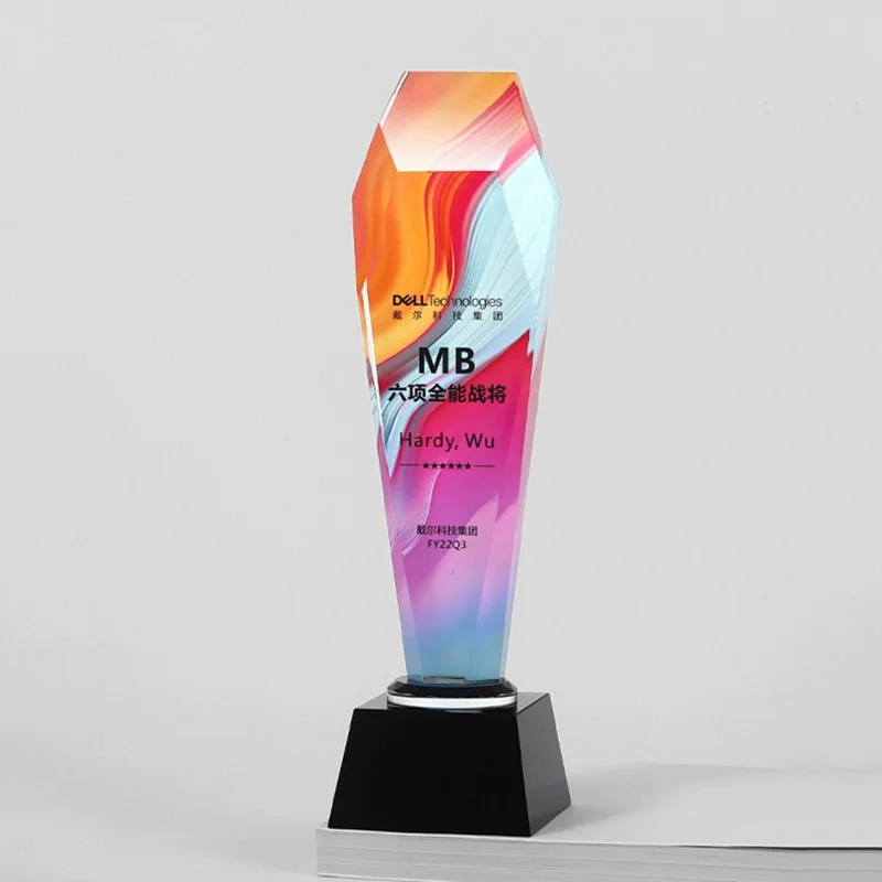 الراقية المخصصة كأس كريستال شخصية الطباعة الملونة نص الشعار الاجتماع السنوي جائزة مسابقة خطاب الموسيقى التذكارية #2