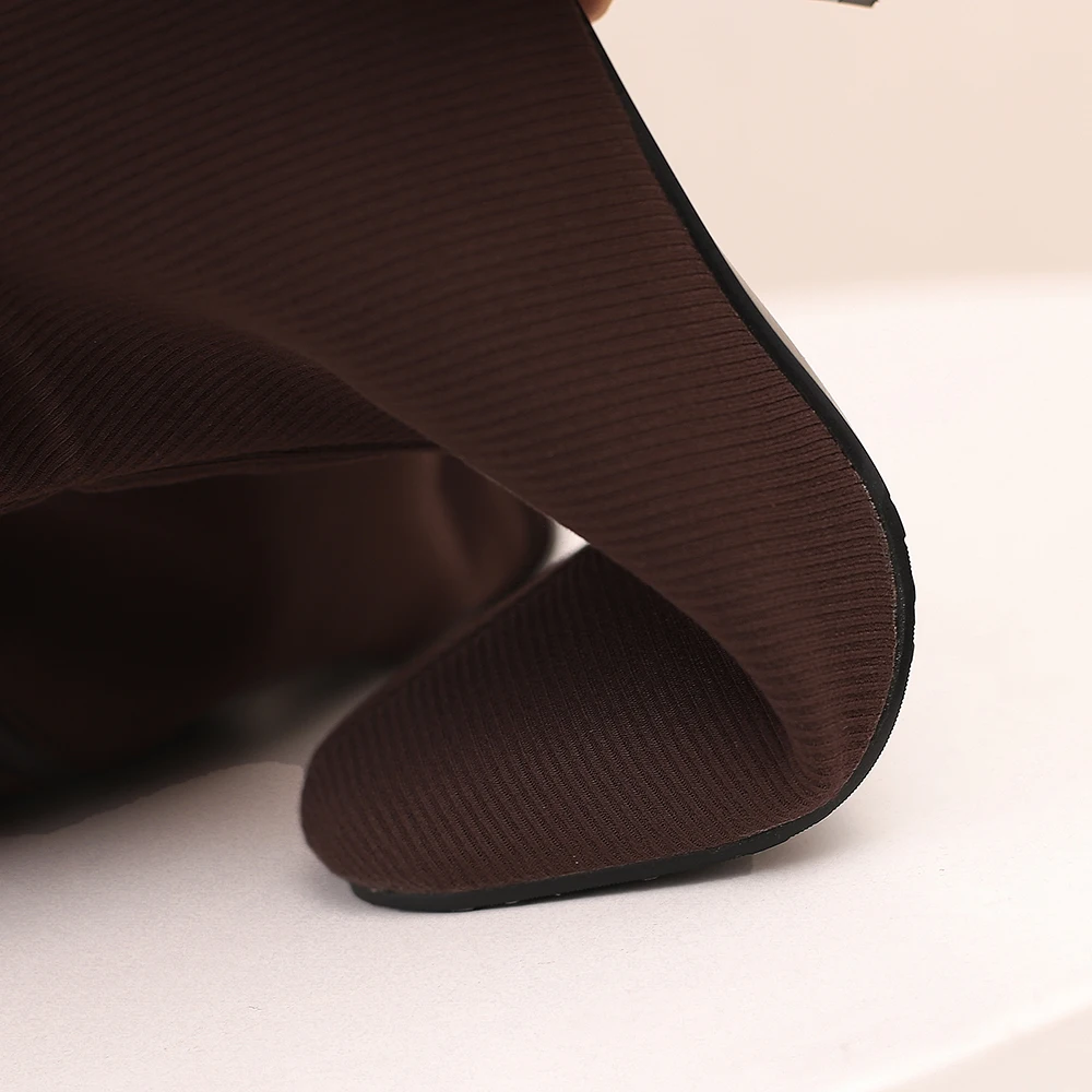 ฤดูหนาวสบาย Rose Blue ผู้หญิงเข่ารองเท้าบูทสูงร้อนรองเท้าส้นสูง Office Lady รองเท้าขนาดใหญ่ขนาด 11 43 45 48